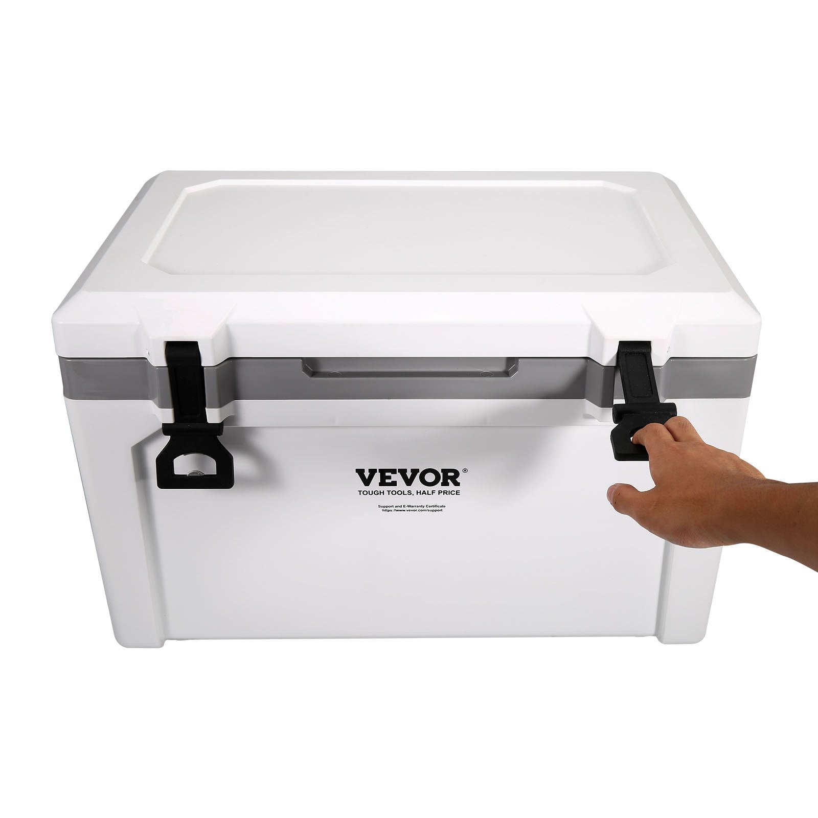 VEVOR Insulated Portable Cooler, 52 qt, Holds 50 Cans, Ice Retention Hard Cooler with Heavy Duty Handle, Ice Chest Lunch Box for Camping, Beach, Picnic, Travel, Outdoor, Keeps Ice for up to 6 Days