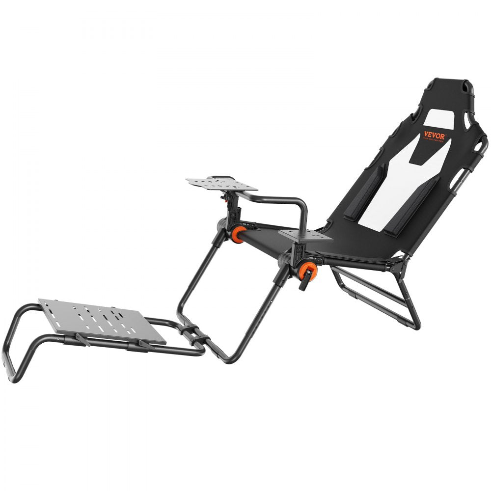 VEVOR Racing Wheel Stand Foldable Fit For Logitech,Thrustmaster,Fanatec,Hori,Mad Catz, Carbon Steel Driving Simulator Cockpit Adjustable Pedal & Seat ,Fit Most Wheels and Pedals, Max. Load 330lbs