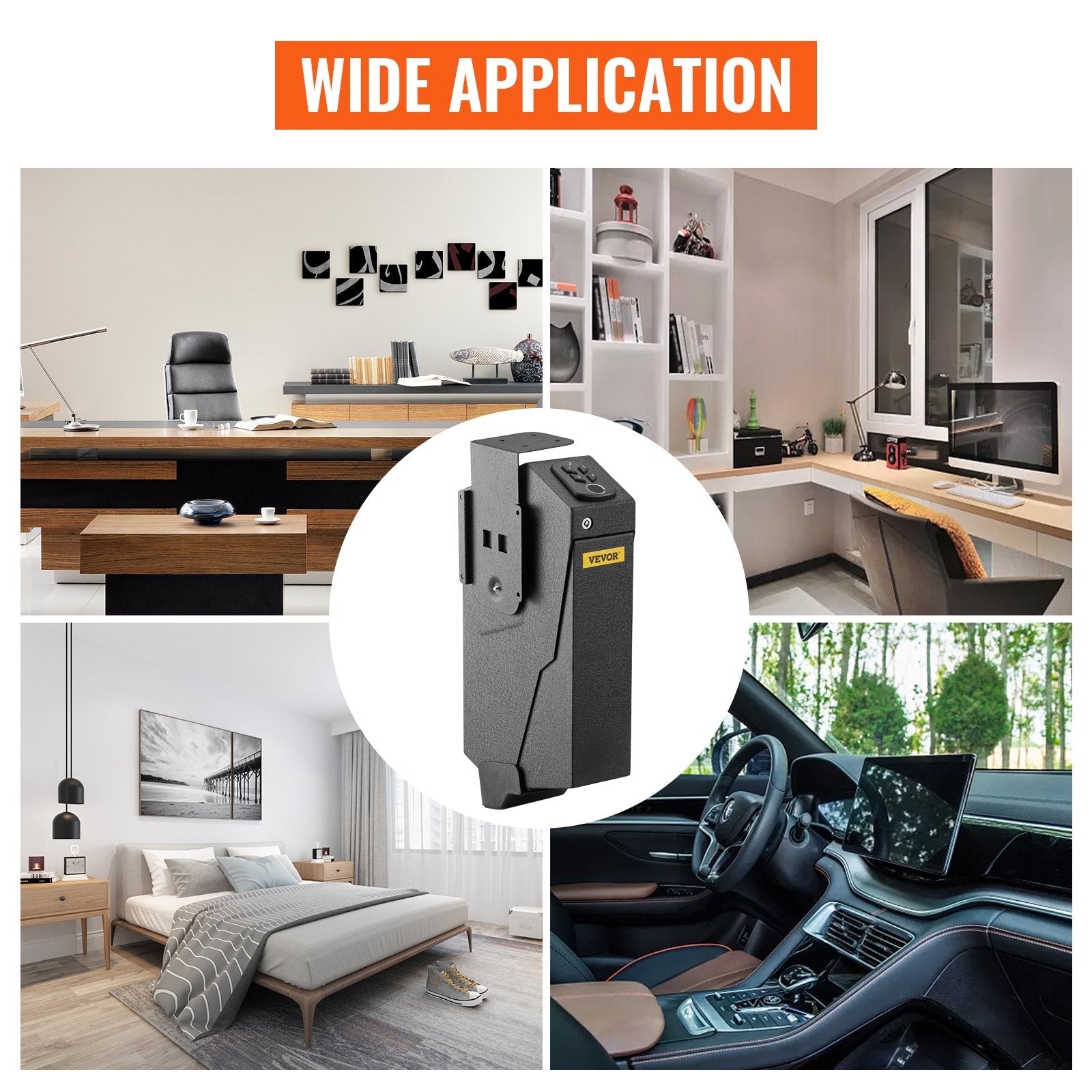 VEVOR Handgun Safe Box Fingerprint Pistol Gun Safes Gun Storage Case Handgun Holder Quick Access Security Lock Key Vault?OS580SE?