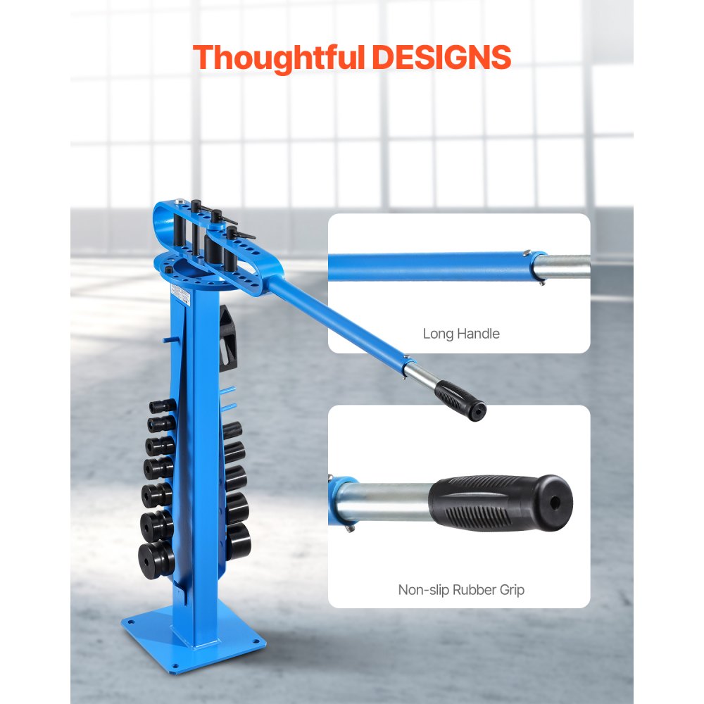 VEVOR Manual Pipe Bender, Pipe Tube Bender with 14 Bending Dies, 200° Heavy-Duty Tube Bending Tool for Copper Aluminum Iron Pipes, Ideal for HVAC Air Conditioning Refrigerator Auto Repair