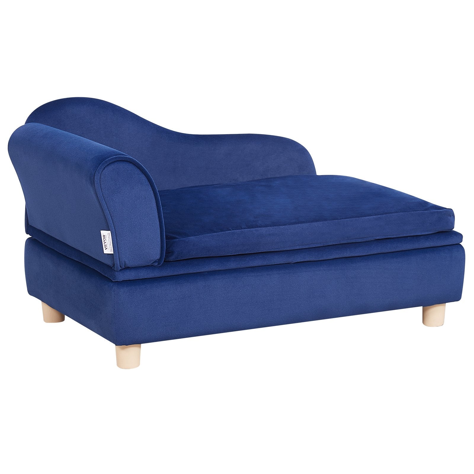 VEVOR Pet Sofa, Dog Couch for Medium-Sized Dogs and Cats, Soft Velvety Dog Sofa Bed, 81 lbs Loading Cat Sofa, Blue