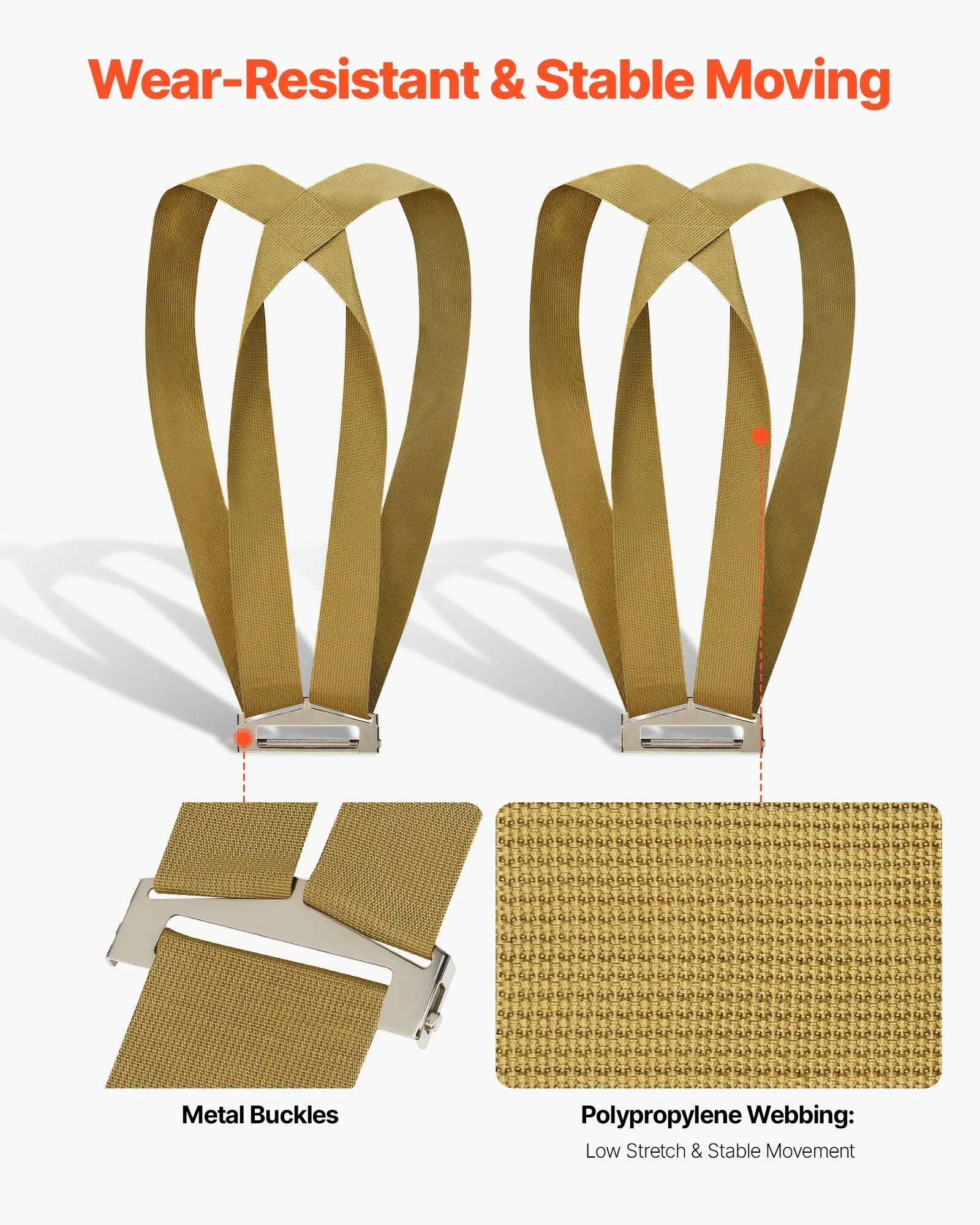 VEVOR Moving Straps, 2-Person Lifting and Moving System with 2 Harness Straps, 1 Load-bearing Strap & 1 Handheld Strap, Adjustable Lifting Shoulder Straps Move Furniture Appliances Mattresses