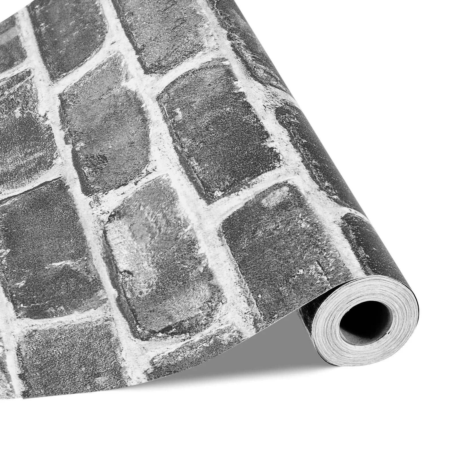 VEVOR Peel and Stick Wallpaper, 17.7 x 393.7 inch Contact Paper Gray Brick Waterpoof Self Adhesive, Easy to Clean & Peel Wall Decorative Vinyl Roll for Bedroom Kitchen Bathroom Office Desk