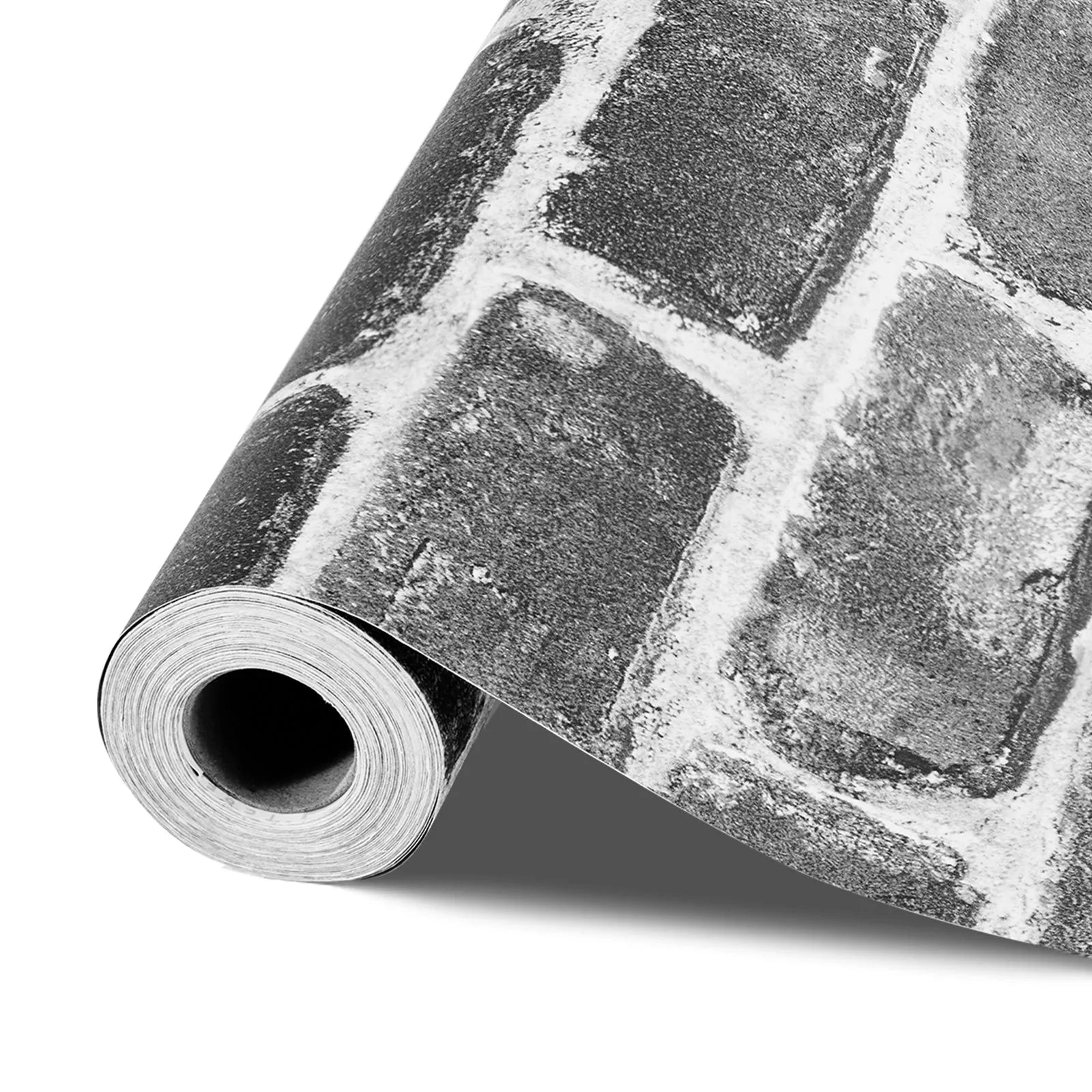 VEVOR Peel and Stick Wallpaper, 17.7 x 393.7 inch Contact Paper Gray Brick Waterpoof Self Adhesive, Easy to Clean & Peel Wall Decorative Vinyl Roll for Bedroom Kitchen Bathroom Office Desk