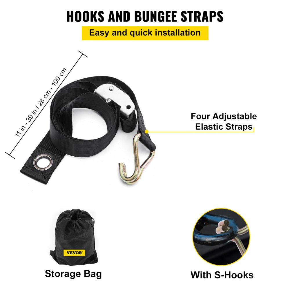 VEVOR Cargo Net, 4.2\' x 5.5\' Cargo Net for Pickup Truck Bed, Heavy Duty Cargo Nets with Cam Buckles & S-Hooks & Cross Strap, Truck Bed Cargo Net for Trailer SUV Roof Rack (50\" x 66\")