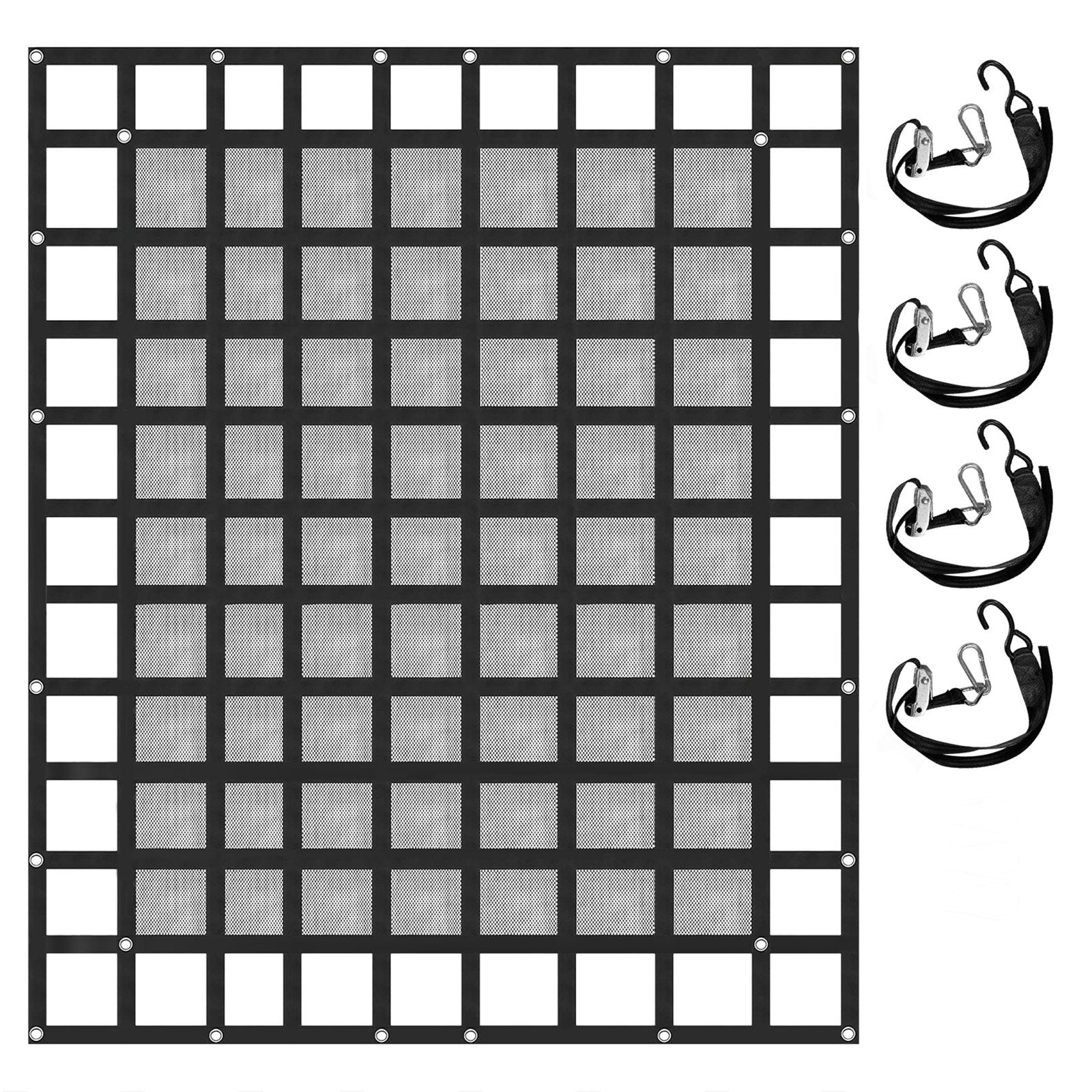 8' X 6.7' Cargo Net With Mesh Truck Bed Cargo Net Capacity 1100lbs Heavy Duty