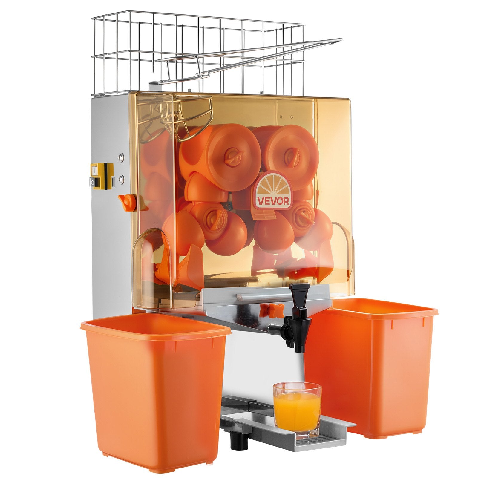 Commercial Electric Orange Juicer Machine | 120W Stainless Steel Citrus Juicer, 20 Fruits Per Minute with Water Tap