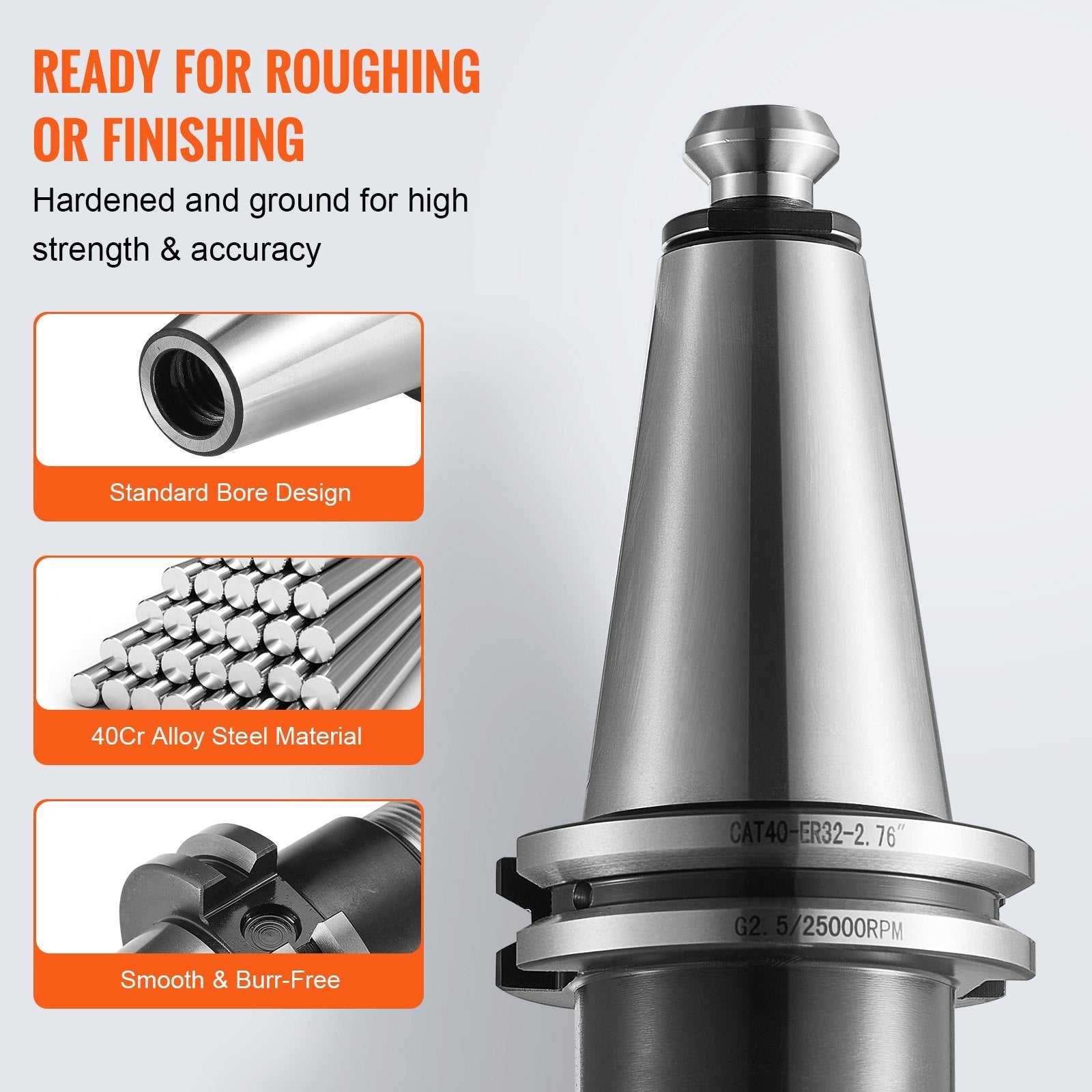 VEVOR CAT40 Collet Holder ER 16/32 Collet Set, 35 PCs, SLN FMB ER16/32 APU Tool Holders Spring Steel Collet Chucks with 10 Pull Studs and 3 Wrenches, for Milling Machine Drill Presses Boring Machine