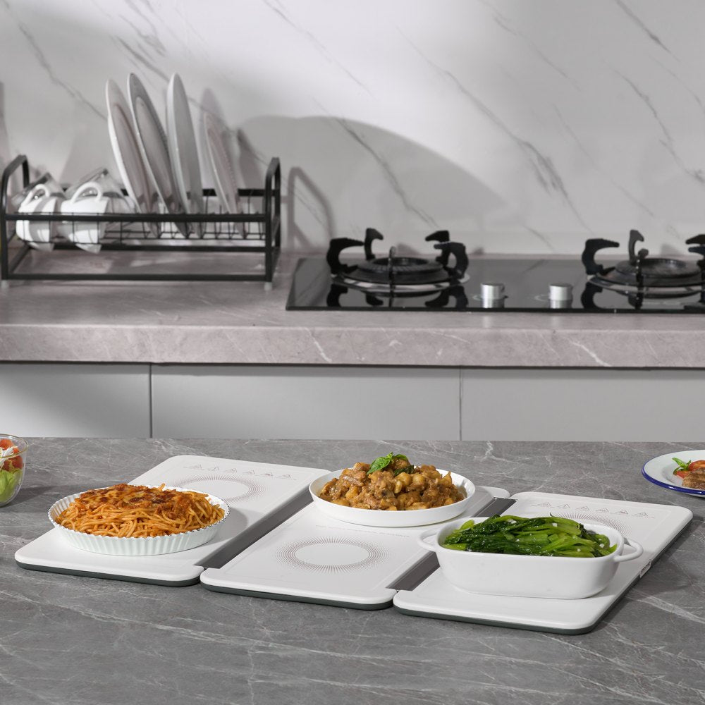 VEVOR Electric Warming Tray, 18.9" x 10.2" Portable Cold Rolled Sheet Heating Tray with Temperature Control (35-100?), Perfect for Catering, House, Parties, Events, Entertaining and Holiday, White