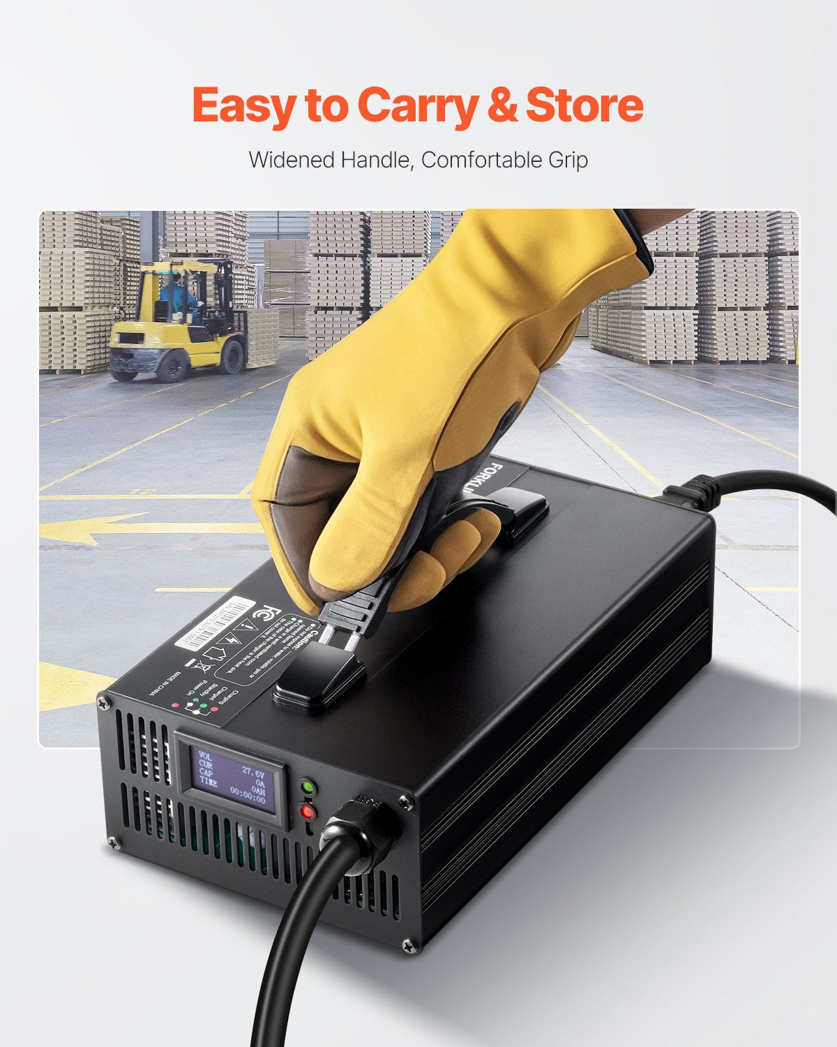 VEVOR Forklift Battery Charger Smart Automatic 24V 30A Fast Charger Portable