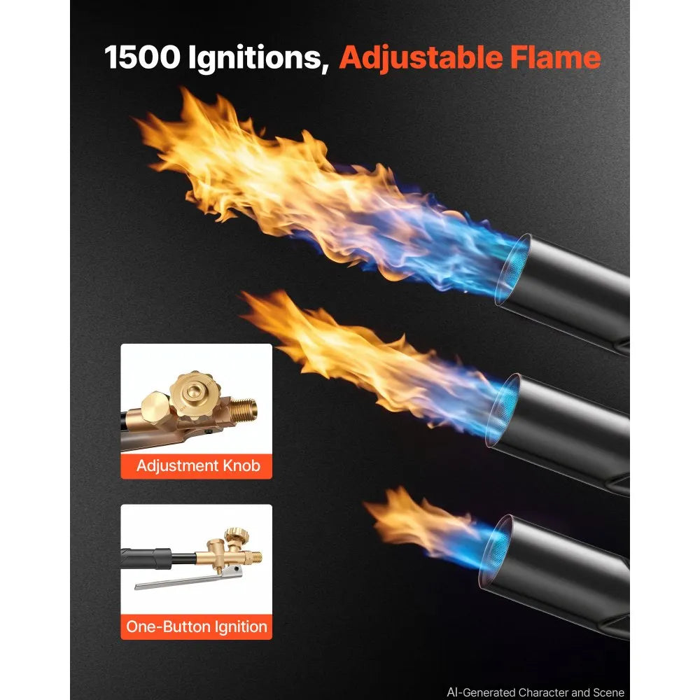 36-Inch Propane Torch Weed Burner – 600,000 BTU Heavy-Duty Torch with 10-Foot Hose and Adjustable Flame