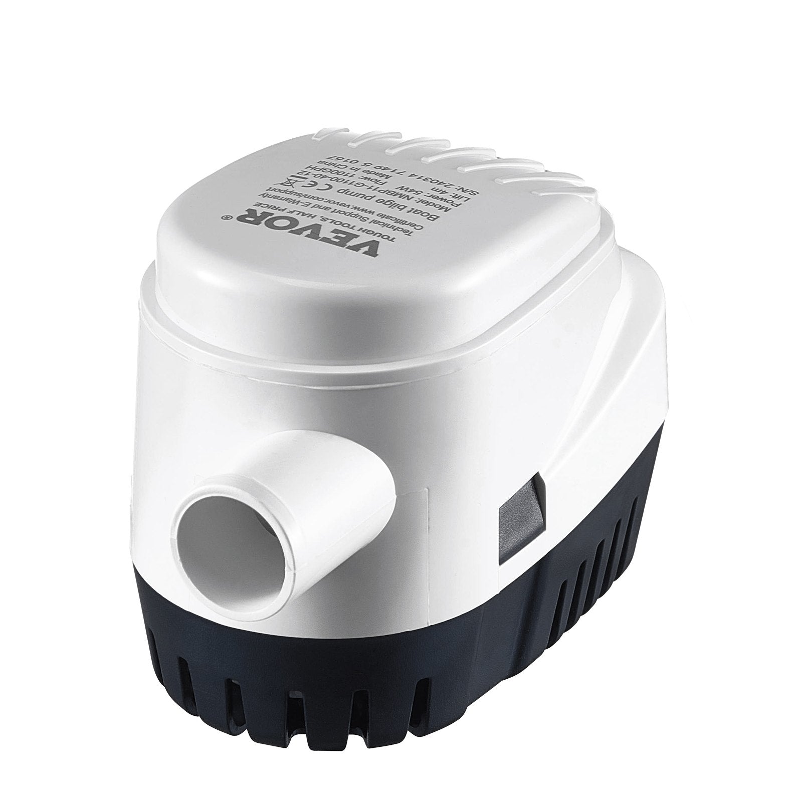 VEVOR Bilge Pump, 1100GPH 12V Automatic Submersible Boat Bilge Water Pump with Float Switch, 1.1" Outlet Diameter, Small Boat Bilge Pump, Marine Electric Bilge Pump for Boats, Ponds, Pools, Basements