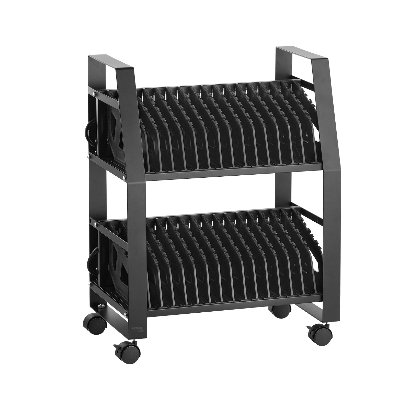 VEVOR Charging Cart Mobile Open Charging Cart 32 Devices for Laptop and Tablet