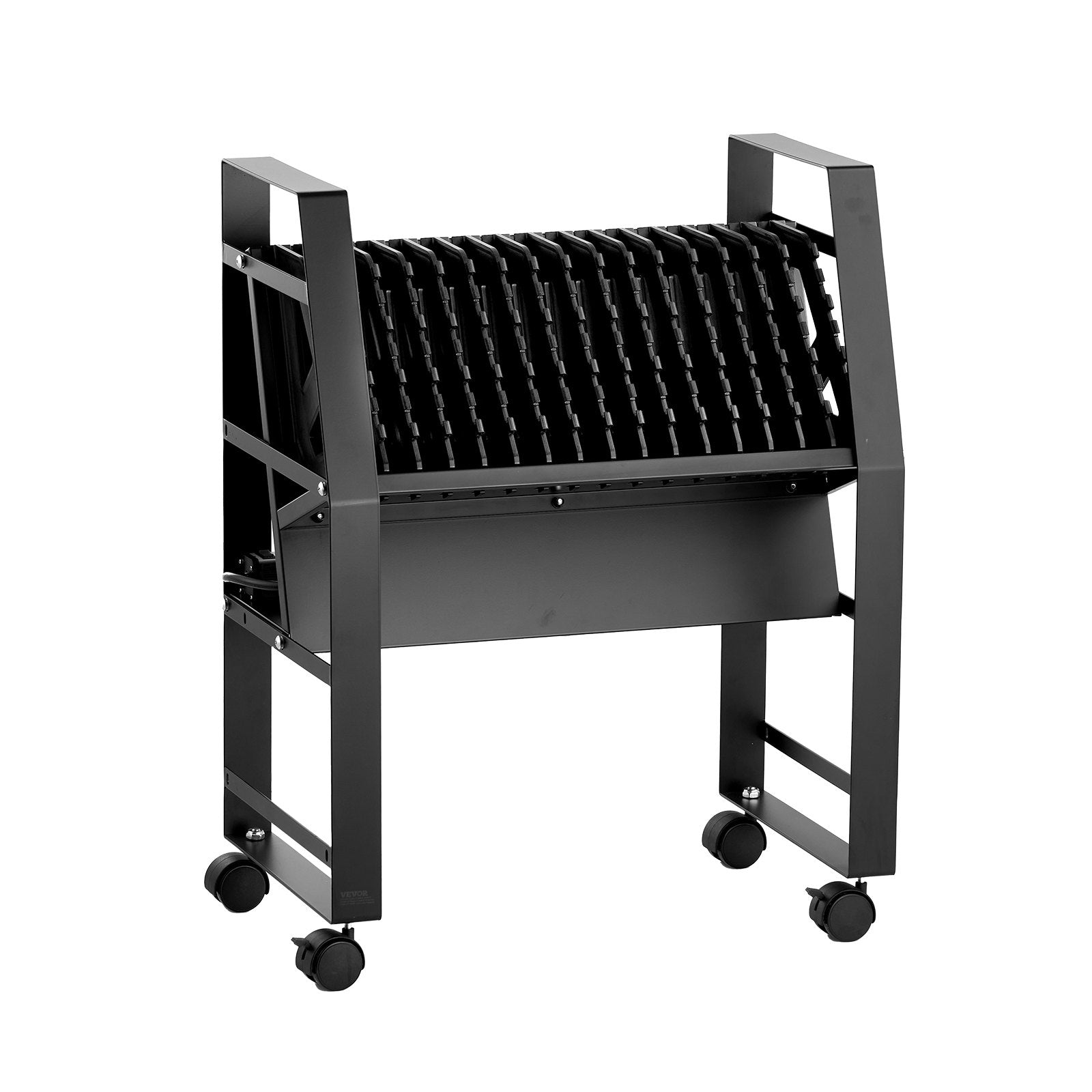 VEVOR Charging Cart Mobile Open Charging Cart 16 Devices for Laptop and Tablet