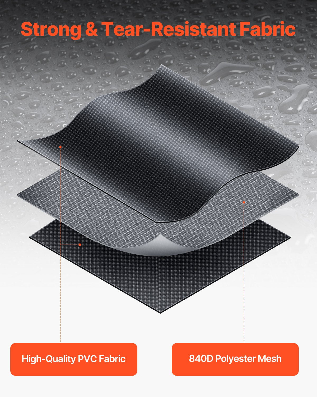 VEVOR Car Rooftop Cargo Carrier Bag 15 Cubic Feet Roof Cargo Carrier 840D PVC