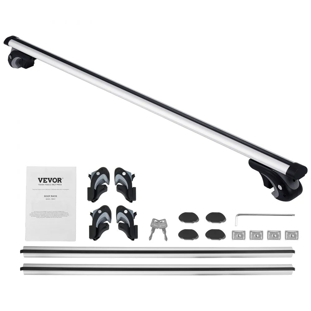VEVOR Universal Roof Rack Cross Bars, 54" Aluminum Roof Rack Crossbars, Fit Existing Raised Side Rail with Gap, 200 lbs Load Capacity, Adjustable Crossbars with Locks, for SUVs, Sedans, and Vans