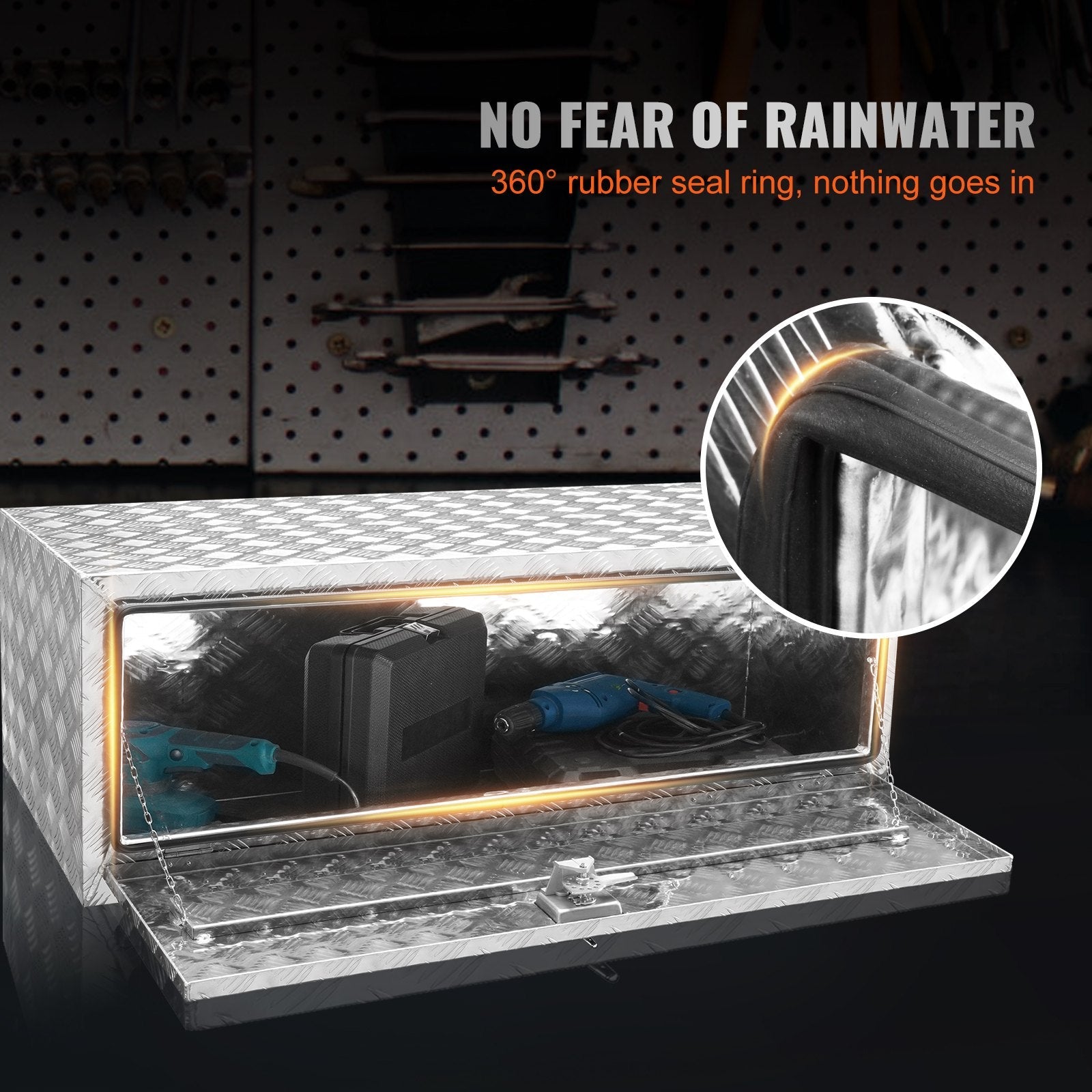 VEVOR Underbody Aluminum Truck Tool Box 48" x 24" x 24" Trailer RV Tool Storage