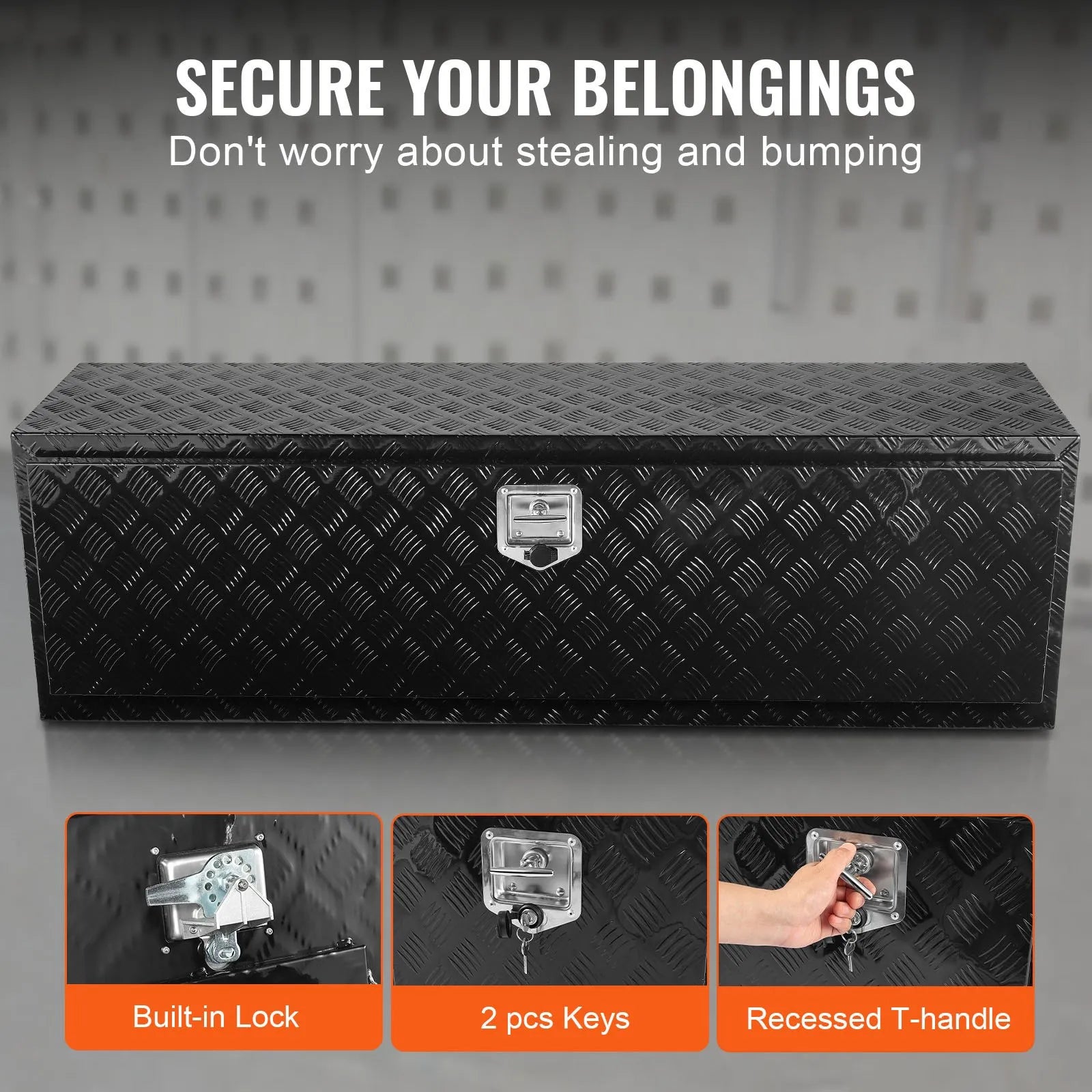 VEVOR Underbody Aluminum Truck Tool Box 60" x 17" x 18" Trailer RV Tool Storage