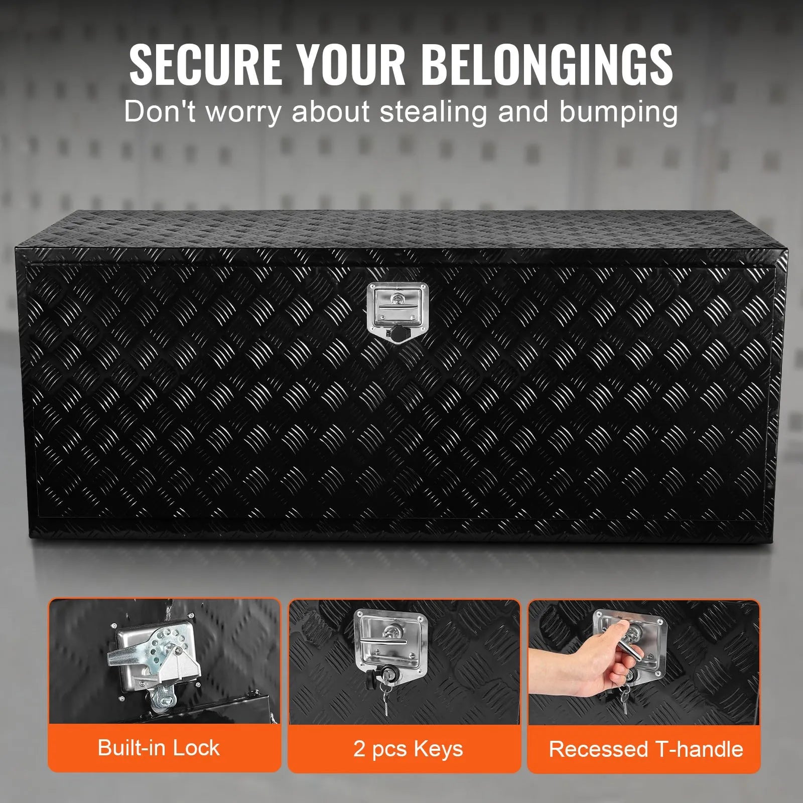 VEVOR Underbody Aluminum Truck Tool Box 60" x 24" x 24" Trailer RV Tool Storage