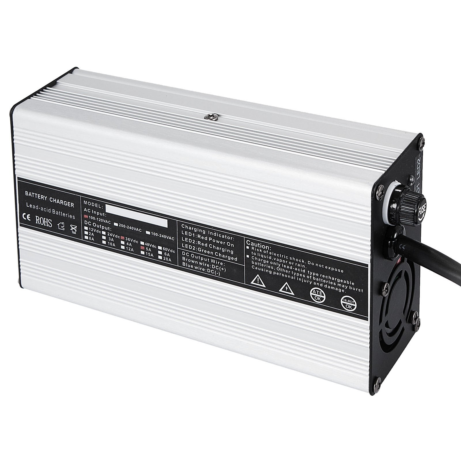 36v 5a Golf Cart Battery Charger For Club Car Lead Acid 110-120v Ac Ez Go