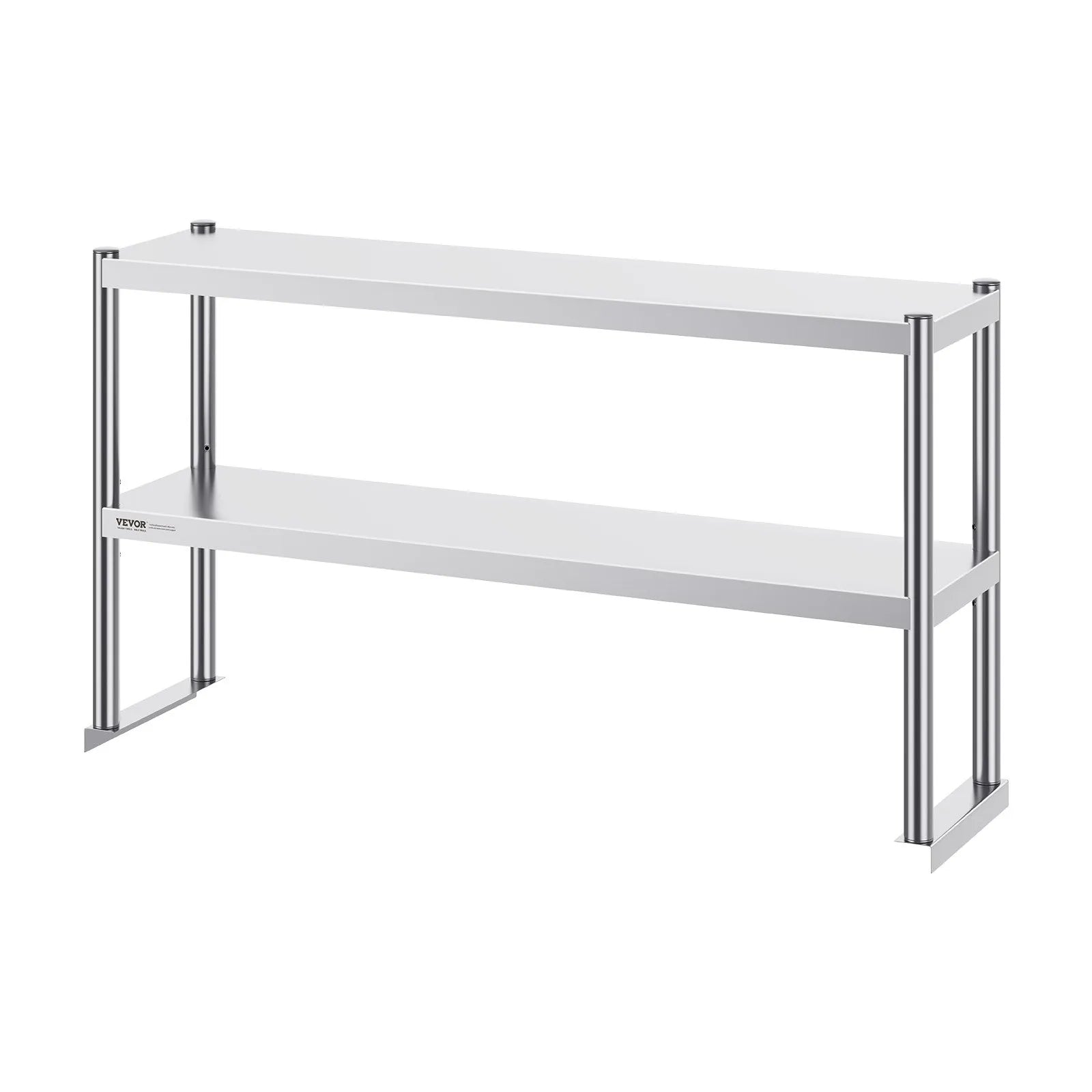 VEVOR Double Overshelf Stainless Steel Overshelf 2-Tier 12"x72" for Prep Table