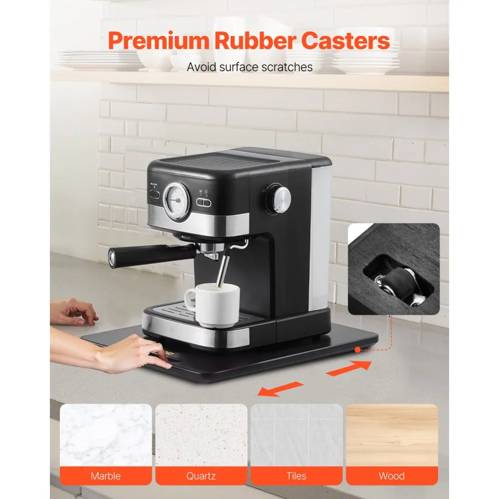 VEVOR Appliance Slider Tray – Rolling Sliding Tray with Rubber Wheels, Black