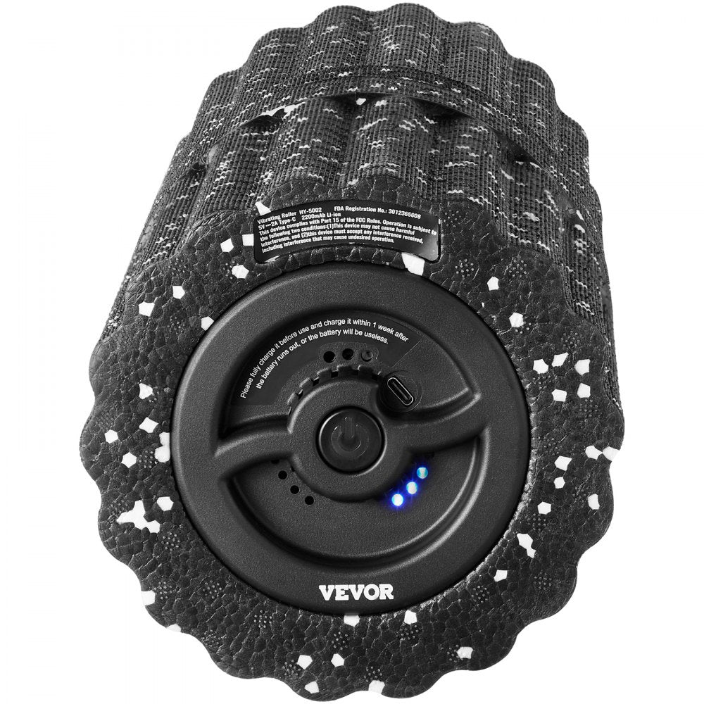 VEVOR Vibrating Foam Roller 4 Intensities Rechargeable Electric EPP Foam Roller