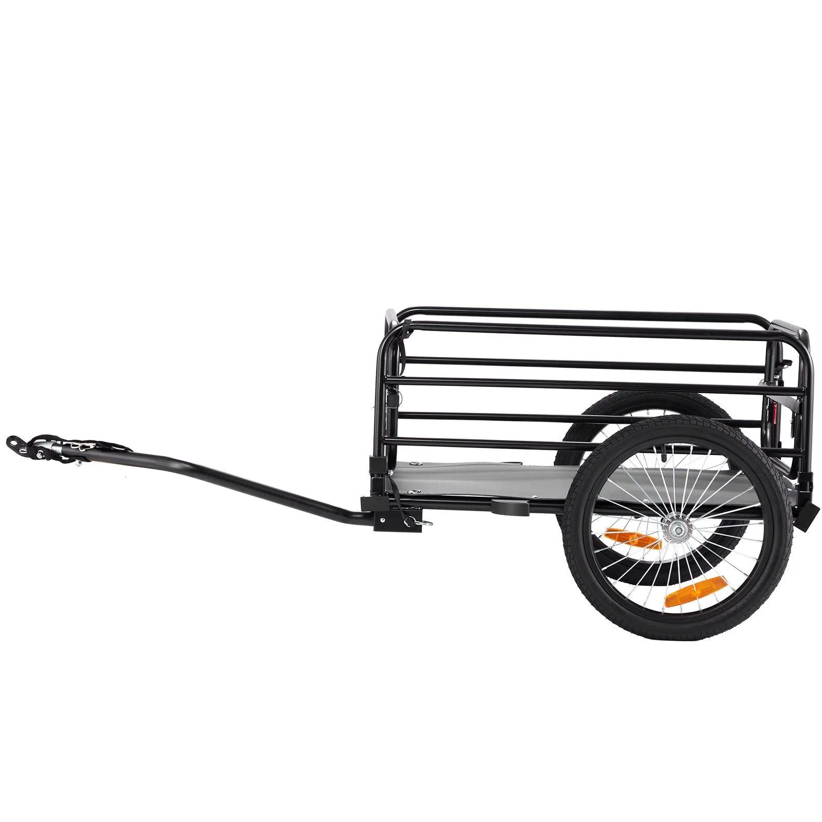 VEVOR Bike Cargo Trailer, 160 lbs Load Capacity, Heavy-Duty Bicycle Wagon Cart, Foldable Compact Storage & Quick Release with Universal Hitch, 16" Wheels, Safe Reflectors, Fits 22"-28" Bike Wheels