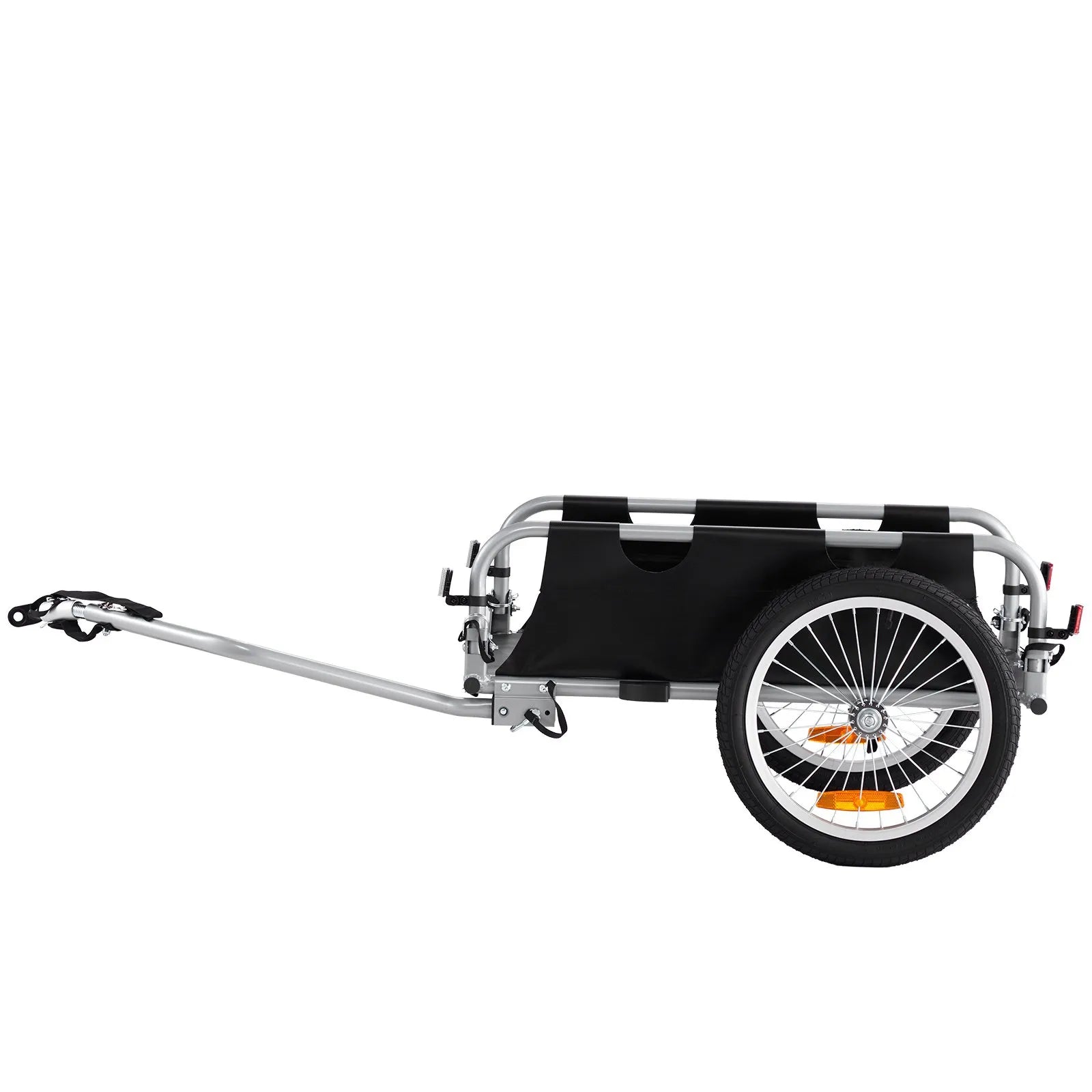 VEVOR Bike Cargo Trailer, 100 lbs Load Capacity, Heavy-Duty Bicycle Wagon Cart, Foldable Compact Storage & Quick Release with Universal Hitch, 16" Wheels, Safe Reflectors, Fits 22"-28" Bike Wheels