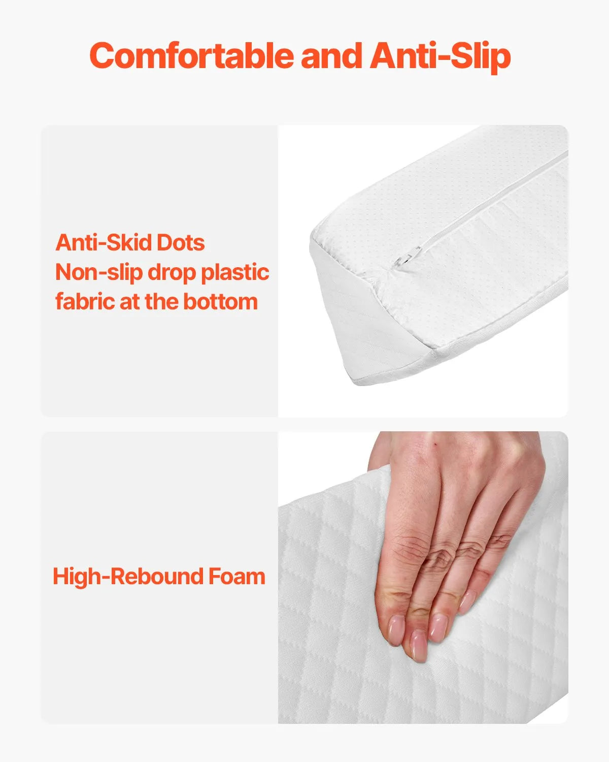 VEVOR Toddlers Bed Bumper 56 in Non-Slip Foam Bed Guard Rail Bumper Lightweight