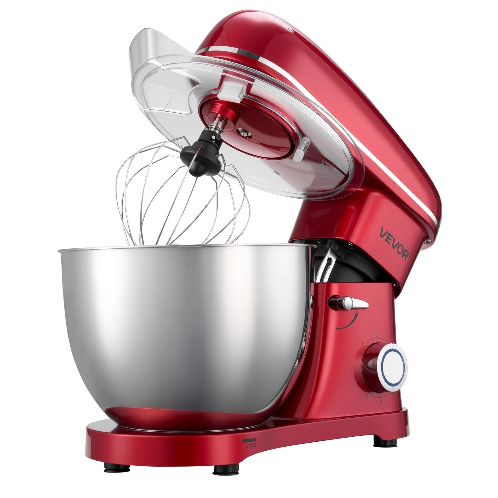 VEVOR Stand Mixer, 8.2 QT Electric Kitchen Mixer, 660W Dough-Mixer, 6 + Pulse Speeds Tilt-head Food-Mixer with Stainless Steel Bowl, Dough Hook, Whisk, Beater, for Baking, Mixing, Whipping & Kneading