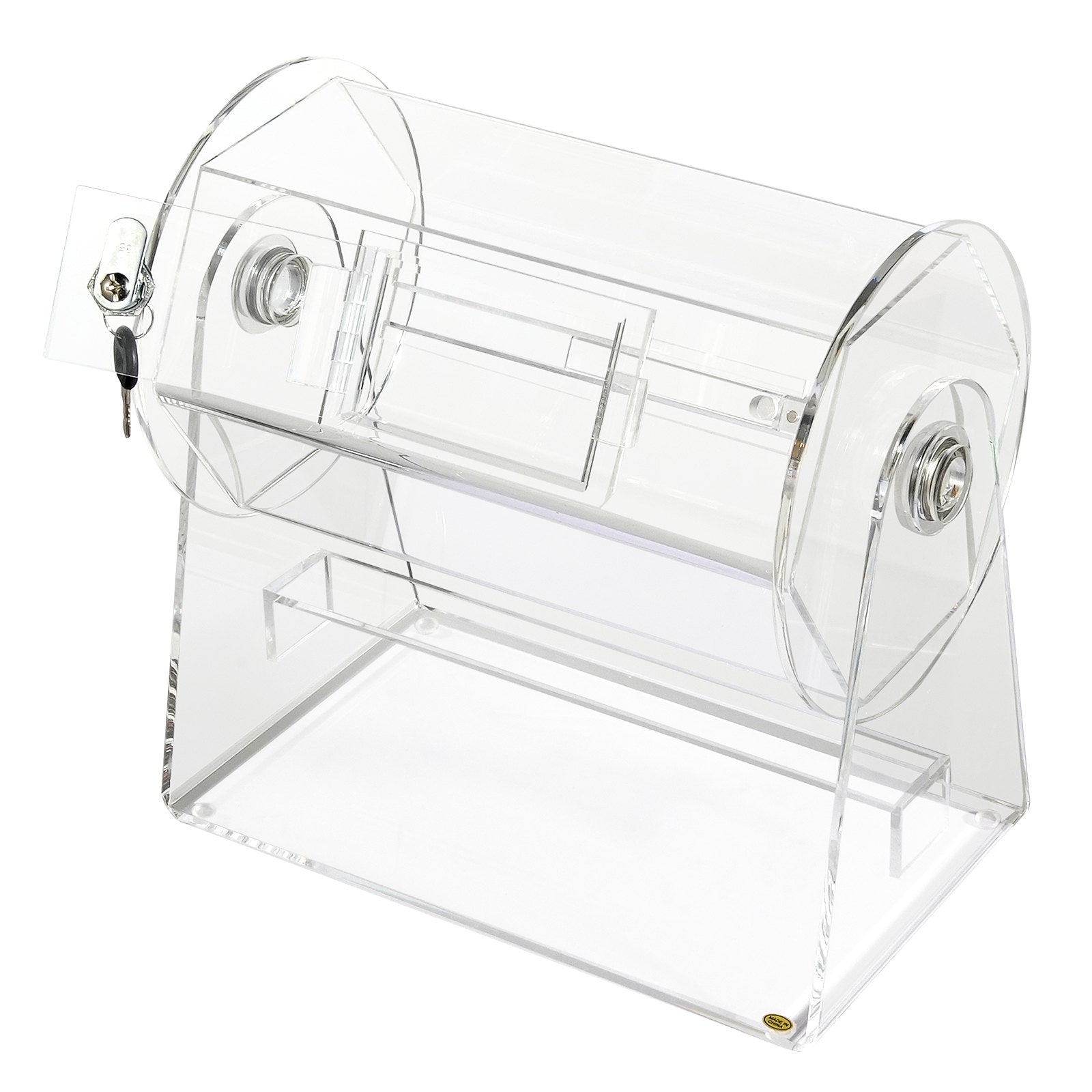 VEVOR Acrylic Raffle Drum, Holds 2500 Tickets or 100 Raffle Balls, Professional Raffle Ticket Spinning Cage with 2 Keys, Transparent Lottery Spinning Drawing, Raffle Ticket Box for Lottery Games Bingo