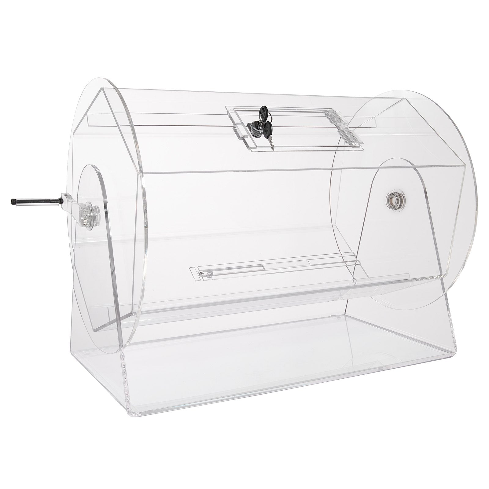 VEVOR Acrylic Raffle Drum, Holds 10000 Tickets or 300 Raffle Balls, Professional Raffle Ticket Spinning Cage with 2 Keys, Transparent Lottery Spinning Drawing, Raffle Ticket Box for Lottery Games Bing