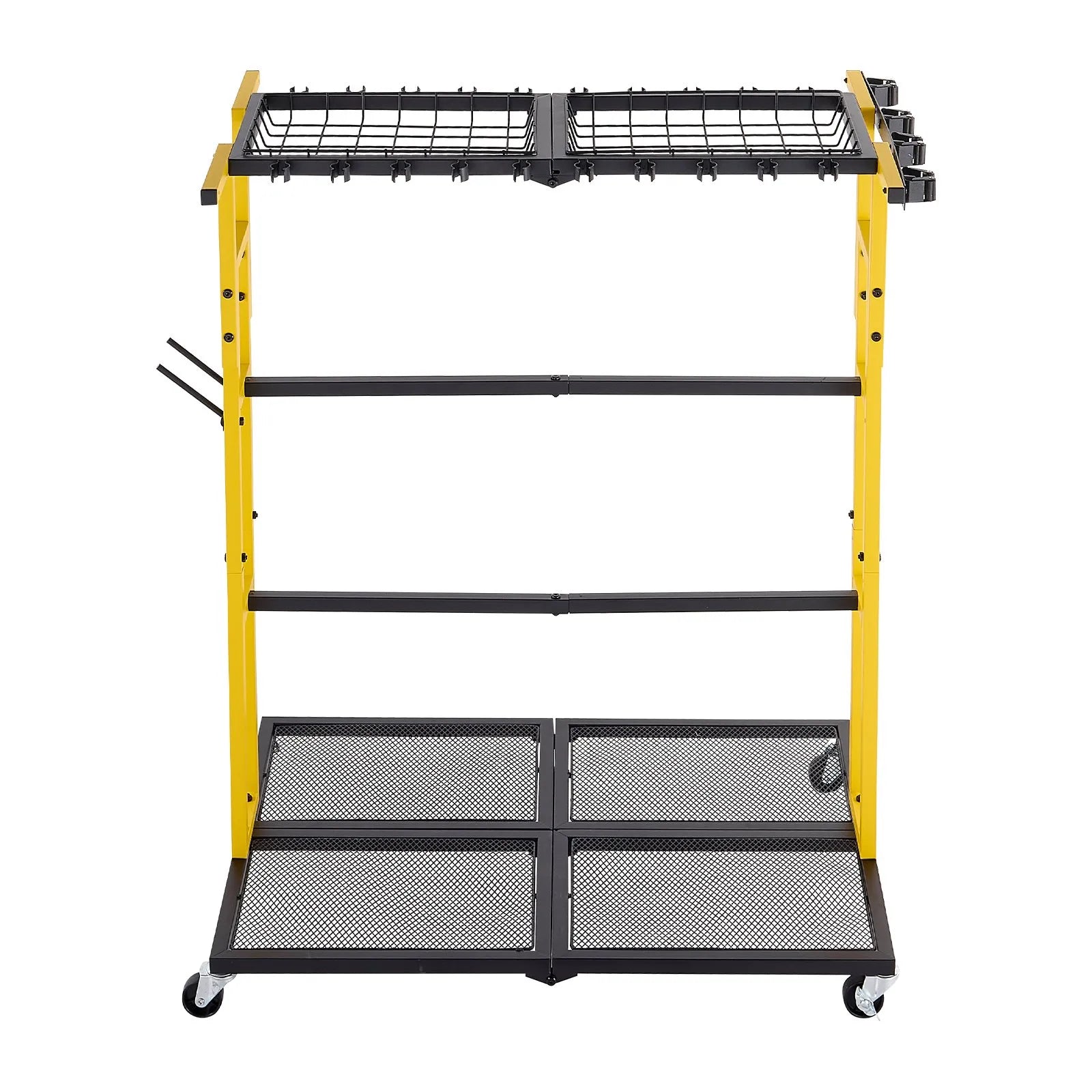 Rolling Garden Tool Organizer – Heavy-Duty Metal Storage Rack for Rakes, Shovels & Long-Handle Tools