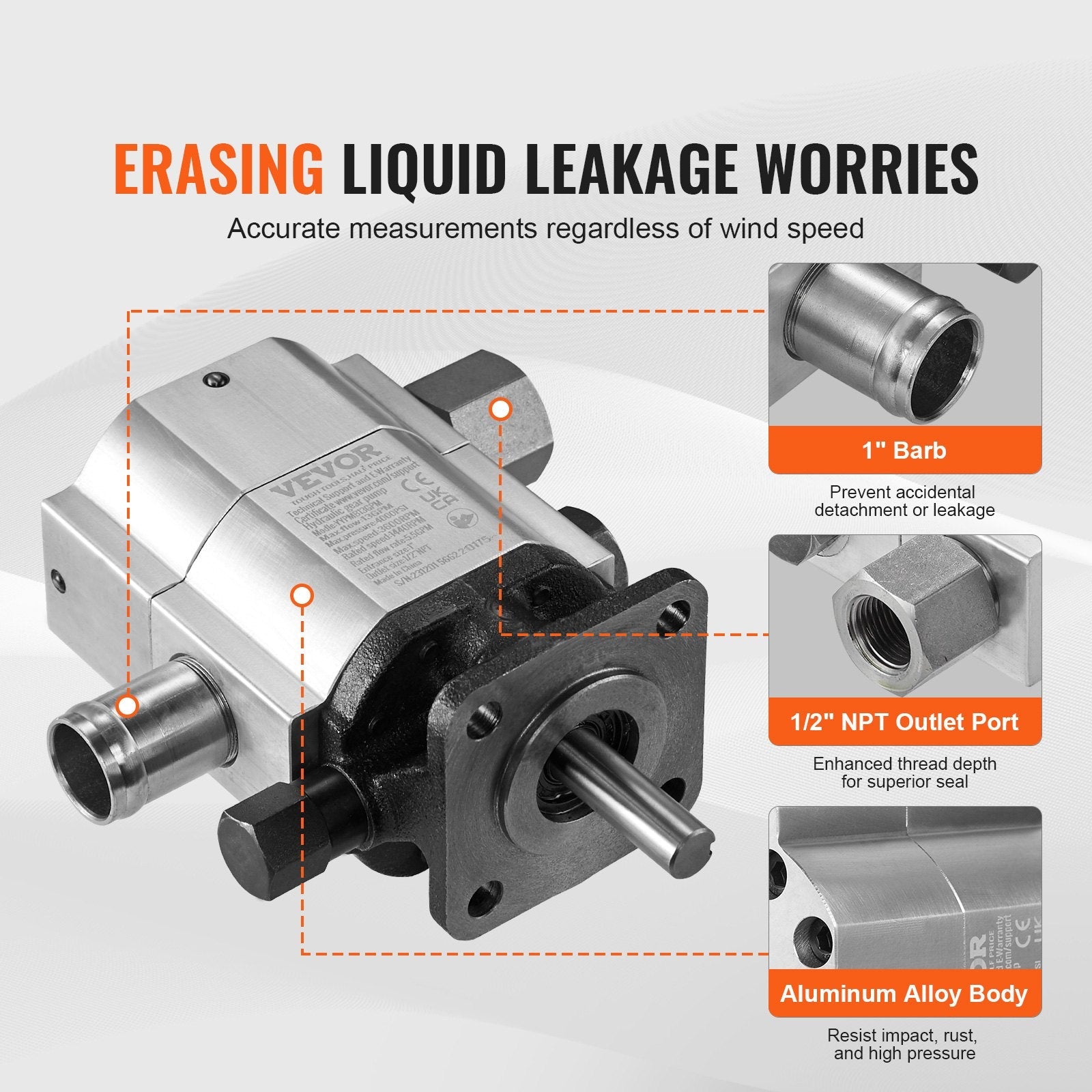 VEVOR Hydraulic Wood Log Splitter Pump 13GPM 2 Stage 3000PSI Hydraulic Gear Pump