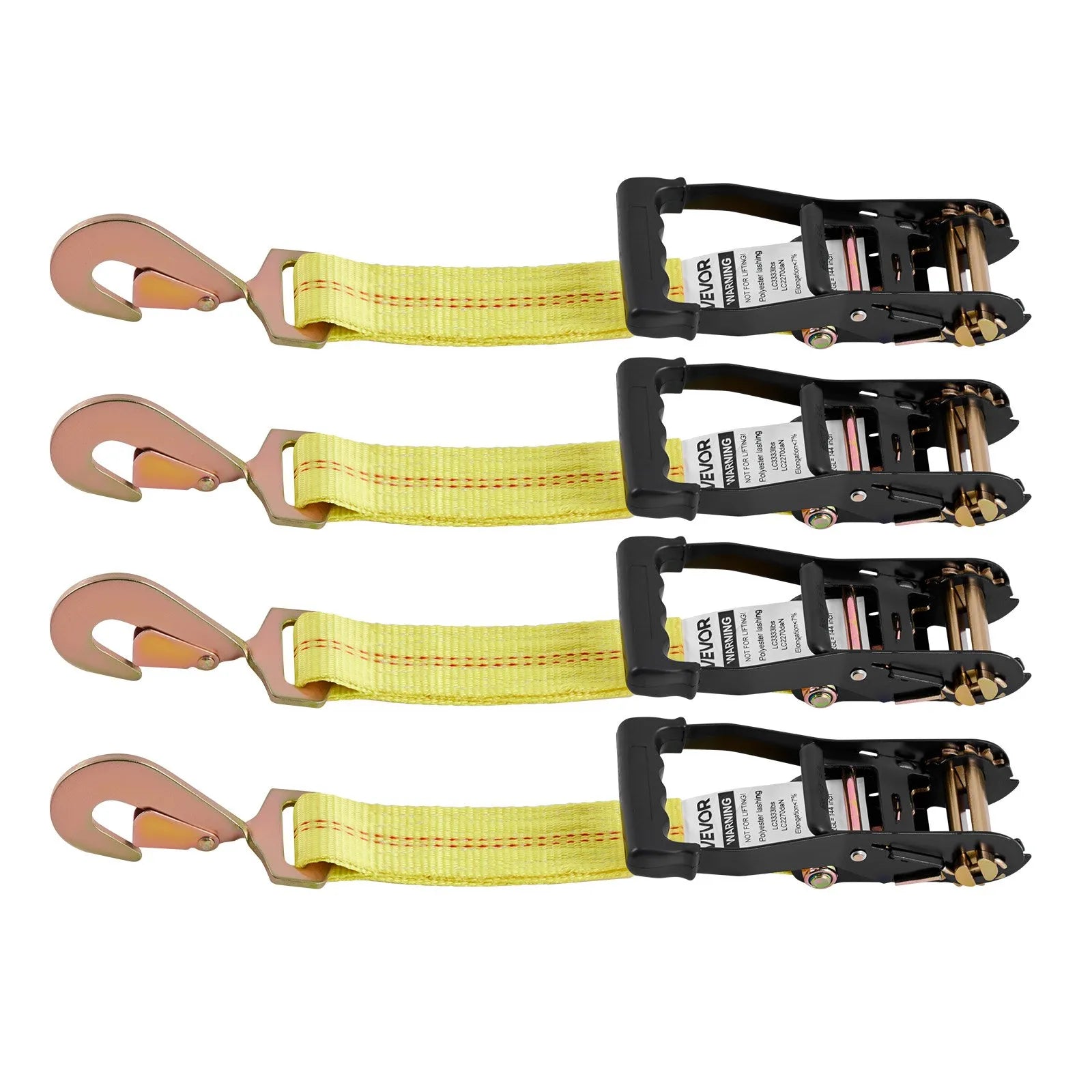 VEVOR Wheel Chock Tie-Down Kit, Tire-Style Trailer Tie Down Strap, Car Tie Down Kit with Spring Hook, Break Strength 10009 lbs & Working Load 3333 lbs Motorcycle Tie-Down System for ATV, SUV, Trailer