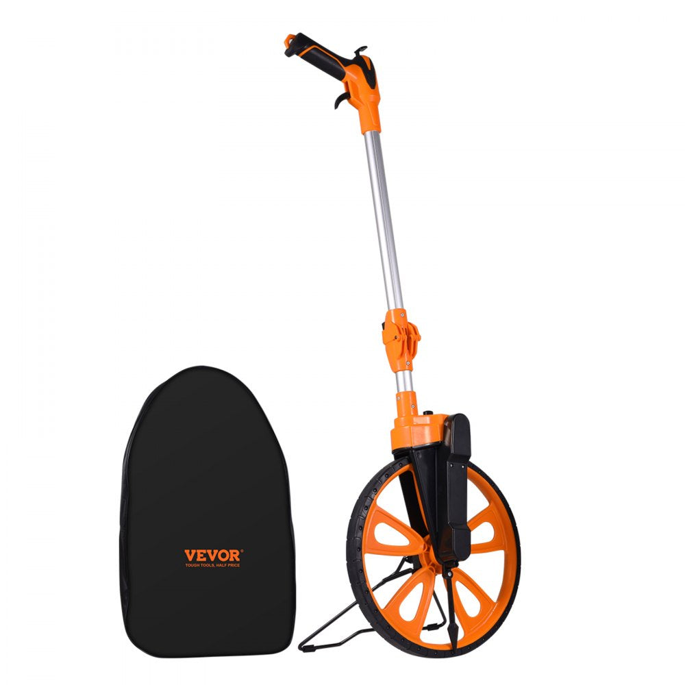 VEVOR Measuring Wheel in Inches, 12.5in Diameter Wheel, Centerline Design w/ Handbrake, 39.76-20.47 in Telescoping Measure Wheel,Measurement 0-9,999m with Bag, for Lawn/Hard/Soft/Wood Road Measuring