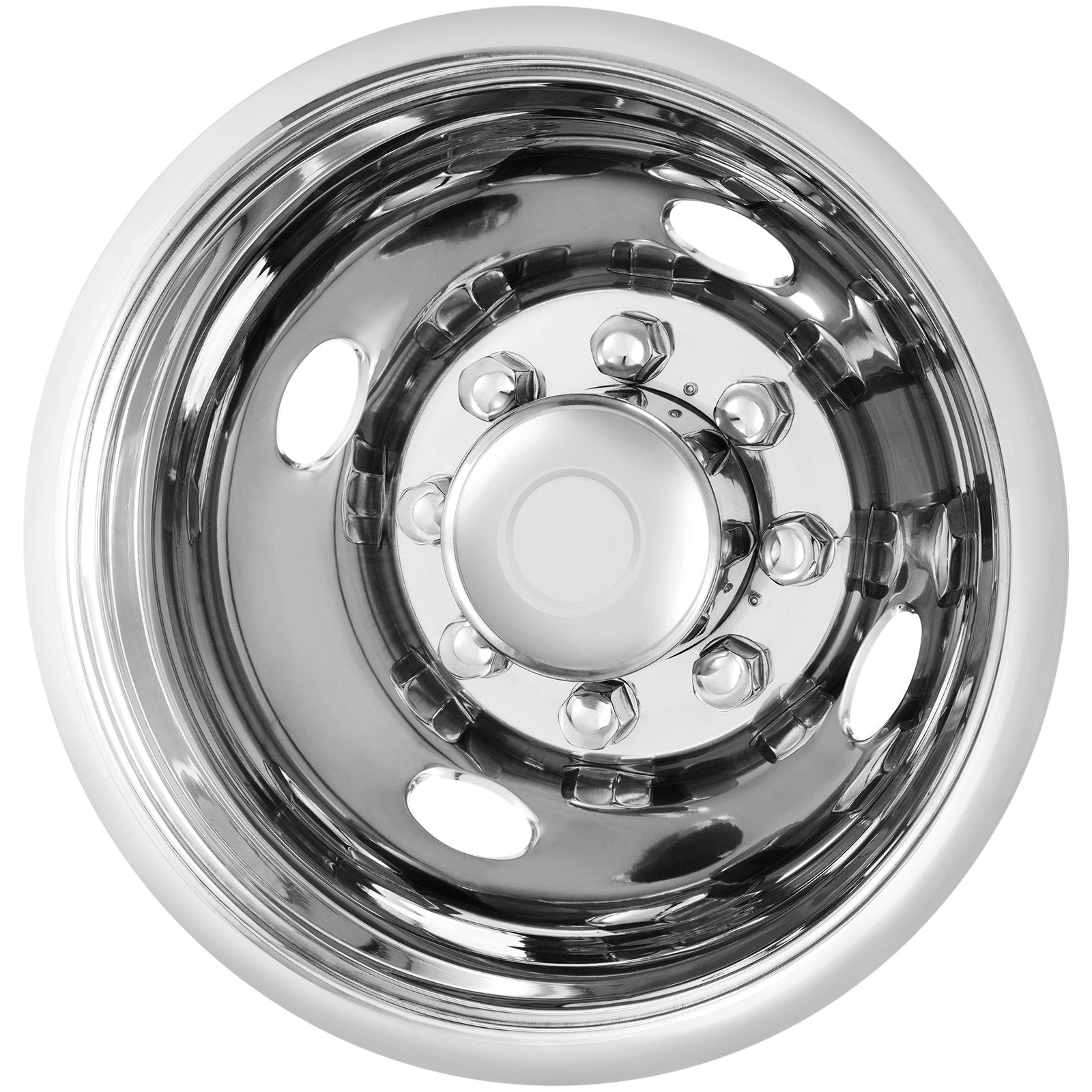 VEVOR 16-inch 8 Lug Wheel Simulators, 304 Stainless Steel Wheel Simulator Kit with Mirror Polished Finish, 2 Front and 2 Rear Wheel Covers Fit for Ford F350 (1974-1998), 4 pcs