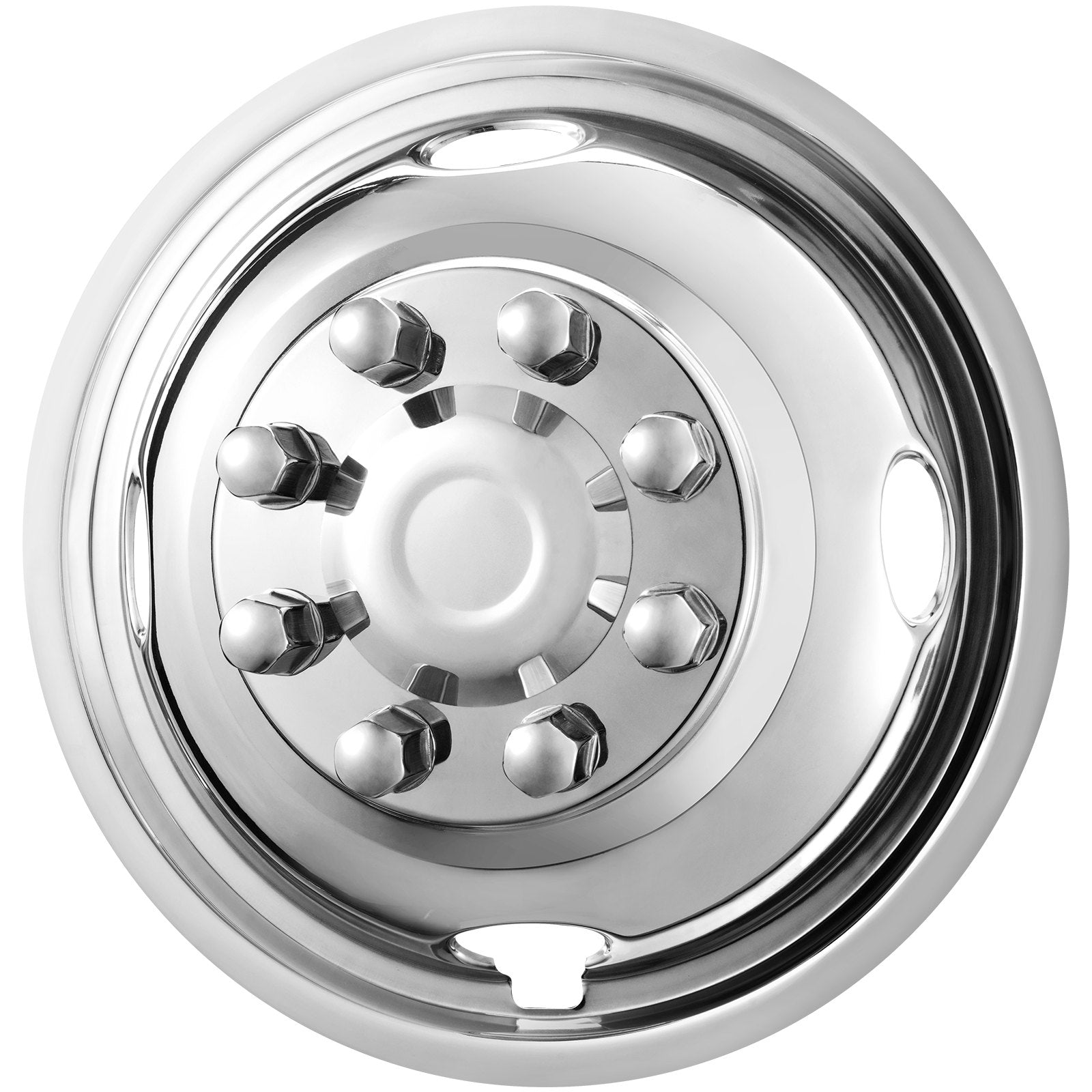 VEVOR 16-inch 8 Lug Wheel Simulators, 304 Stainless Steel Wheel Simulator Kit with Mirror Polished Finish, 2 Front and 2 Rear Wheel Covers Fit for Ford F350 (1974-1998), 4 pcs