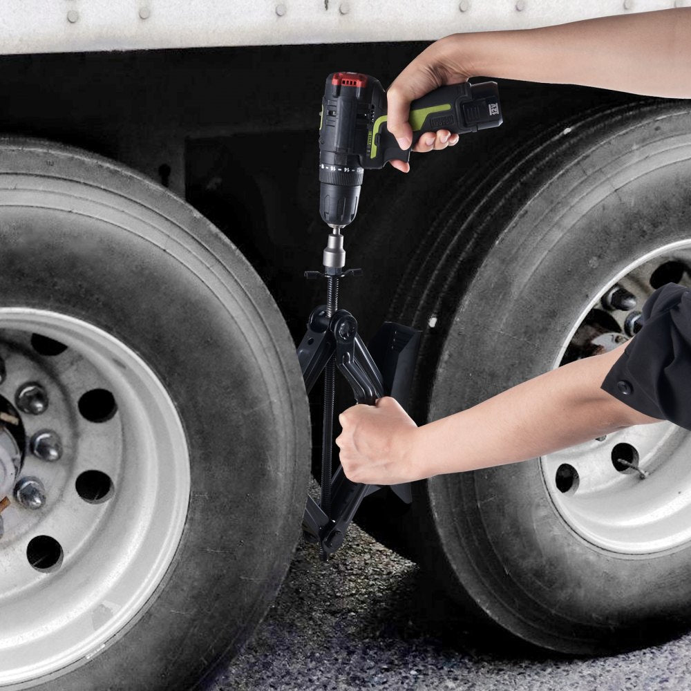 VEVOR Camper Wheel Chock Stabilizer, Heavy Duty H-shaped RV Tire Locking Chock, Built-in Wrench Fit for 3.5" to 12" Tire Space, 2 Sets of Camper Wheel Chocks with Ratchet Wrench for RV Travel Trailer