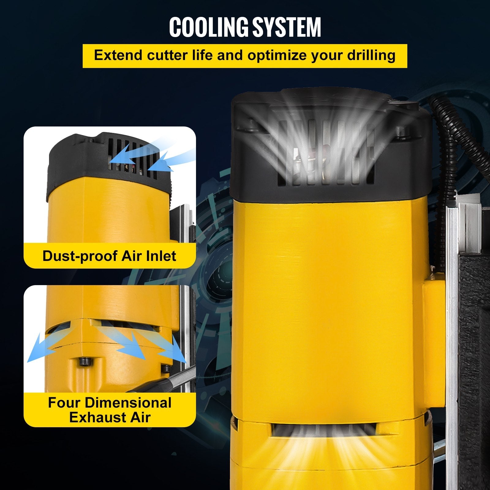 VEVOR 1200W Magnetic Drill Press with 9/10 Inch (23mm) Boring Diameter Magnetic Drill Press Machine 2920 Lbs Magnetic Force Magnetic Drilling System 500RPM Portable Electric Magnetic Drill Press