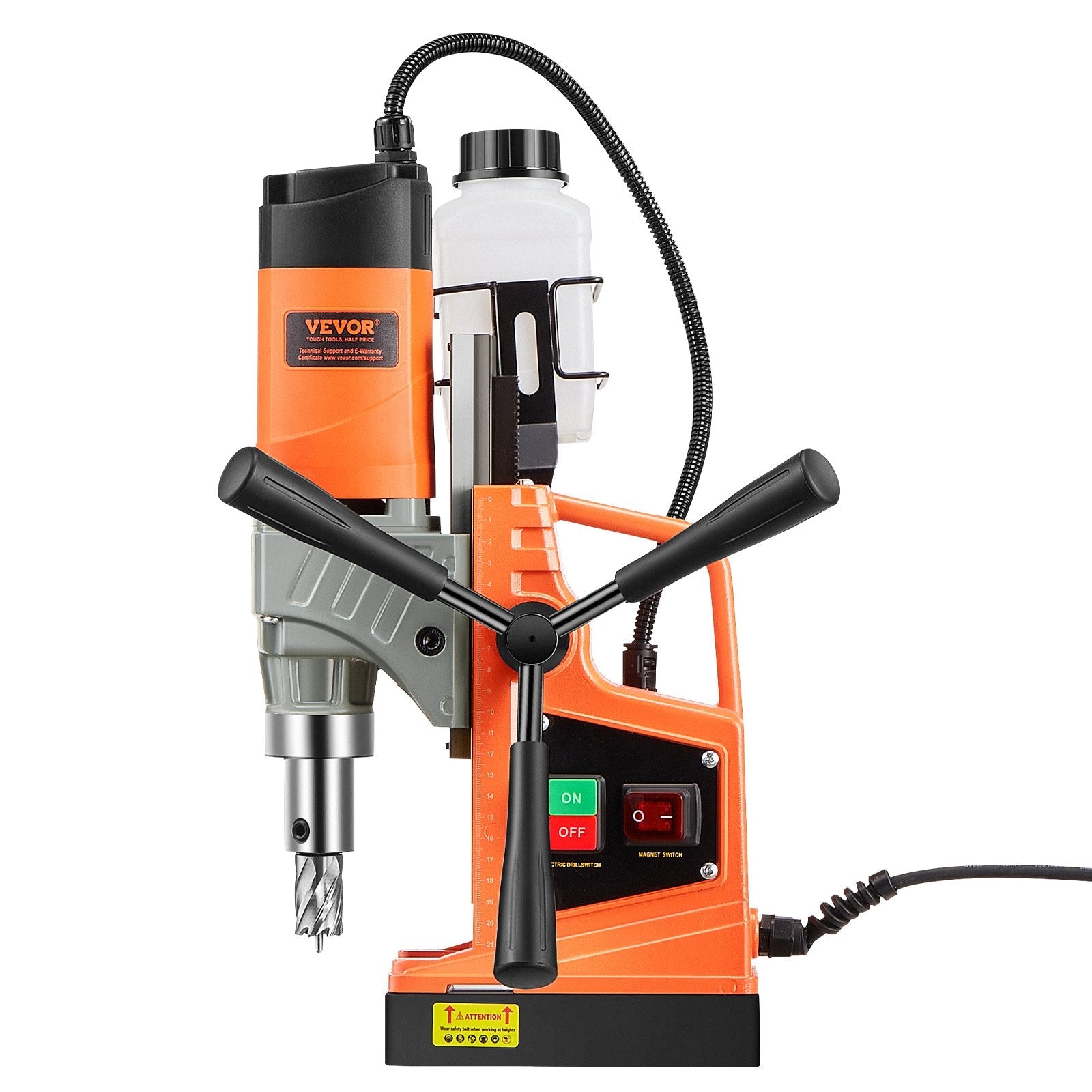 VEVOR Magnetic Drill, 1450W 1.57" Boring Diameter, 12500N 850 RPM Portable Electric Mag Drill Press, Drilling Machine for any Surface Home Improvement Industry Railway