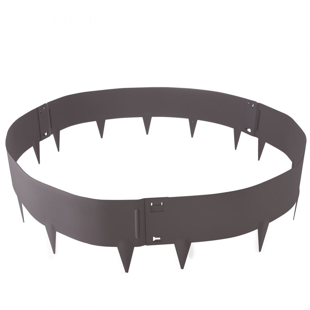 VEVOR Steel Landscape Edging, 5-pack Steel Garden Edging Borders, 39" L x 3" H Strips, Hammer-in Edging Border, Bendable Metal Landscape Edging for Yard, Garden, 3.15" Spike Height, Rusty