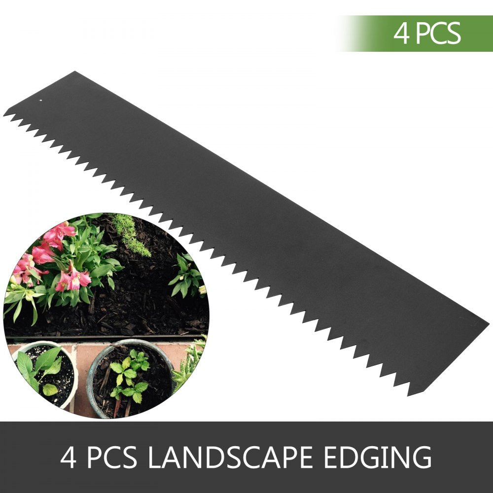 VEVOR Steel Landscape Edging 40 x 8 Inch Steel Edging For Landscaping 4pcs Steel Garden Edging Border Landscape Edging Steel Lawn Edging Garden Edging Garden Border Edging Metal Edging