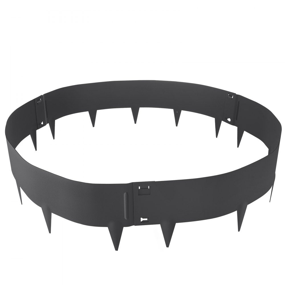 VEVOR Steel Landscape Edging, 5-pack Steel Garden Edging Borders, 39" L x 4" H Strips, Hammer-in Edging Border, Bendable Metal Landscape Edging for Yard, Garden, Lawn, 3.15" Spike Height, Black