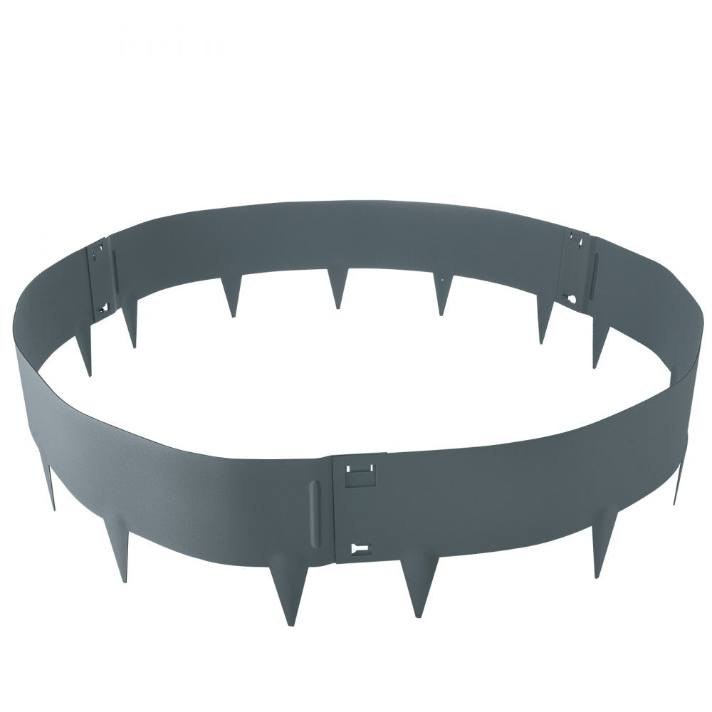 VEVOR Steel Landscape Edging, 5-pack Steel Garden Edging Borders, 39" L x 5" H Strips, Hammer-in Edging Border, Bendable Metal Landscape Edging for Yard, Garden, Lawn, 3.15" Spike Height, Dark Gray