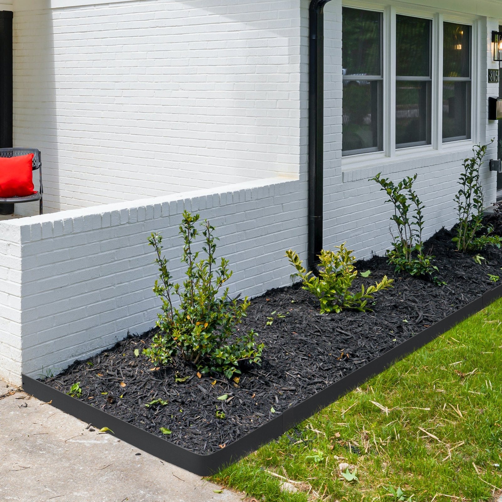 VEVOR Steel Landscape Edging, 4-pack Steel Garden Edging Borders, 40" L x 6" H Strips, Hammer-in Edging Border with 6 Clips, Bendable Metal Landscape Edging for Yard, Garden, Lawn