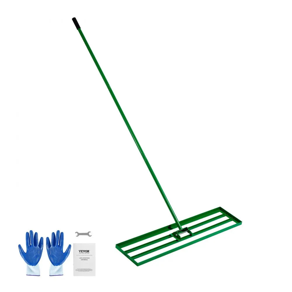 VEVOR Lawn Leveling Rake, 48" x 10" Heavy Duty Lawn Leveler with 78" Steel Extended Handle