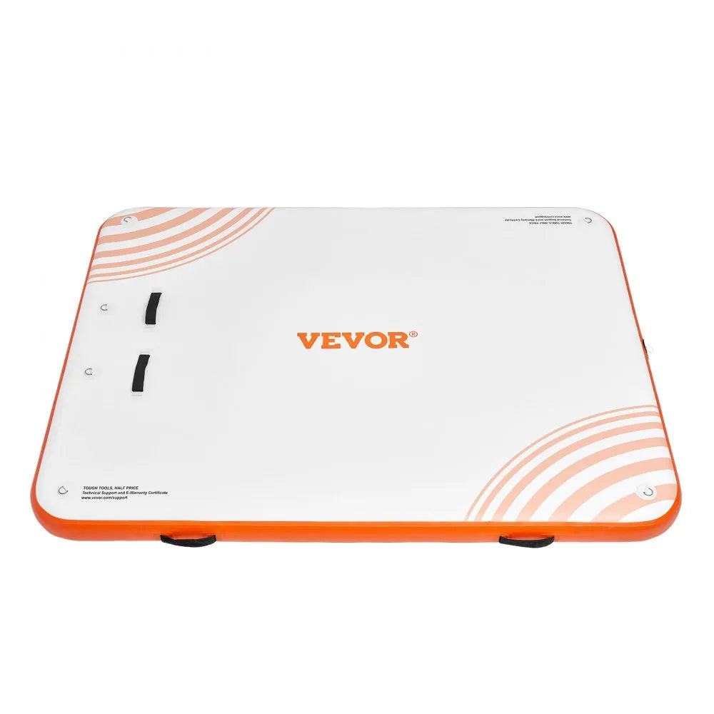 VEVOR Inflatable Floating Dock, 8 x 6FT Inflatable Dock Platform, Non-Slip Water Floating Dock Mat with Portable Carrying Bag & Detachable Ladder, Floating Platform Island Raft for Pool Beach Ocean
