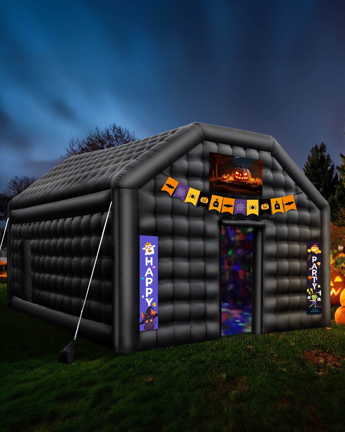 VEVOR Inflatable Nightclub 19.7 x 16.4 x 12 Ft Blow up Party Tent with Lights